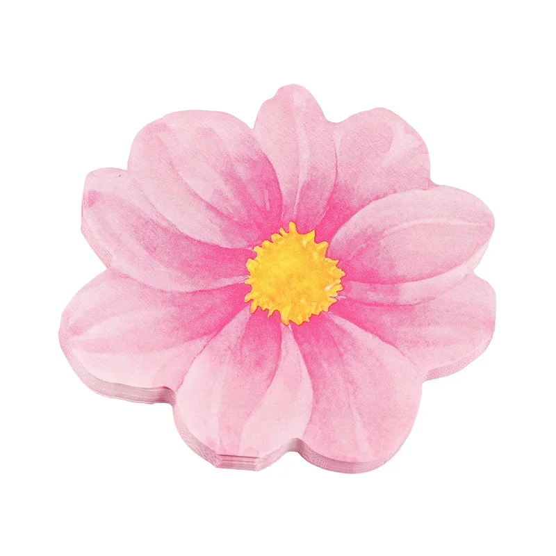 20-100 Stück Gänseblümchen Blumen Papierservietten Party Einweg-Cocktailservietten Kinder Mädchen Geburtstagszubehör Hochzeit Babyparty Dekor – Detail 6