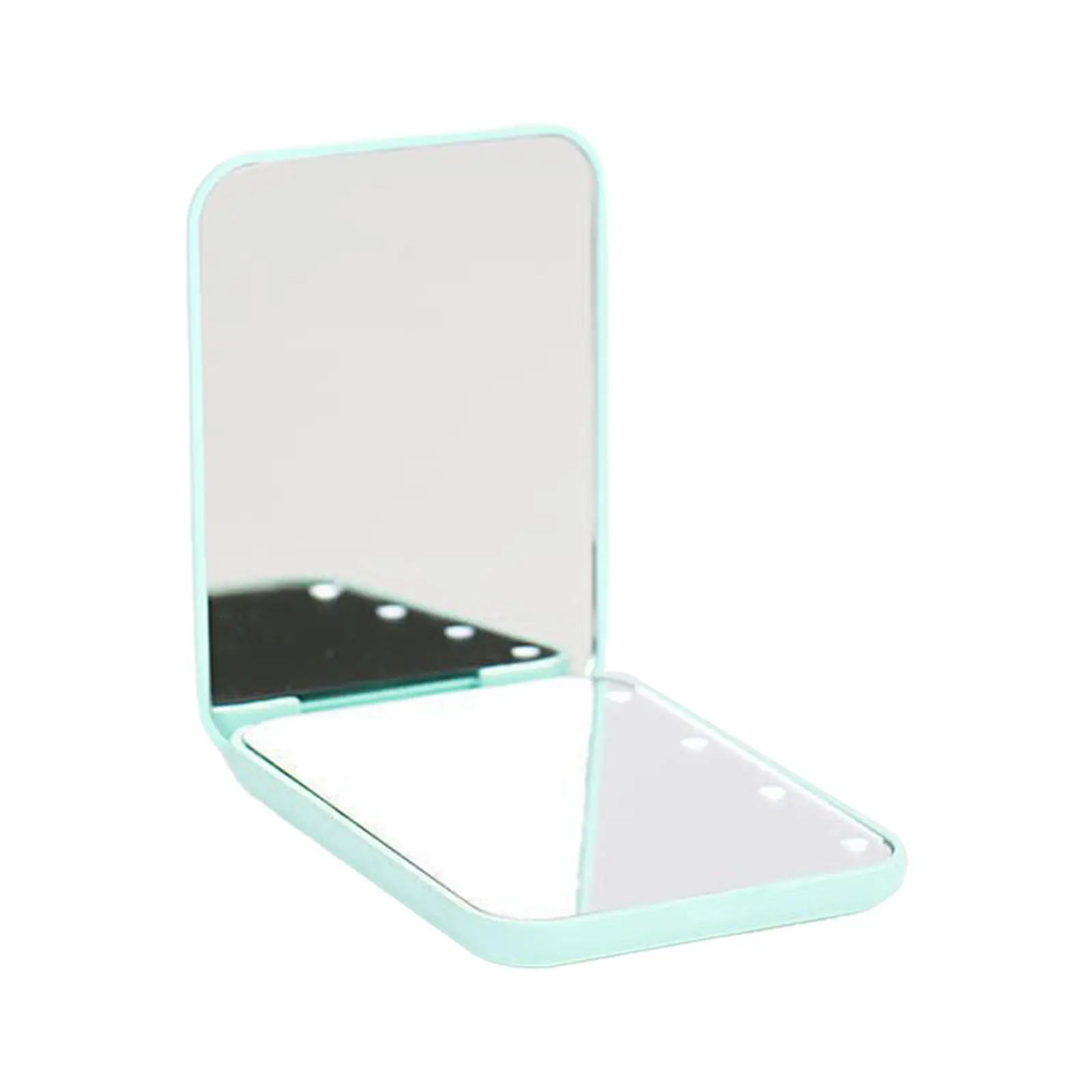 Travel Makeup Mirror with Lights with 2x Magnifying Compact Portable Tabletop Vanity Mirror for Gift Dormitory Bedroom Vanity