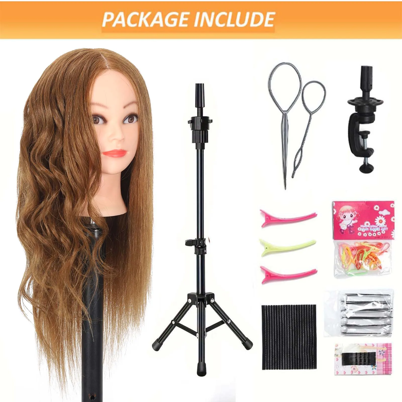 رأس عارضة أزياء من الشعر البشري الحقيقي لعام 100%...