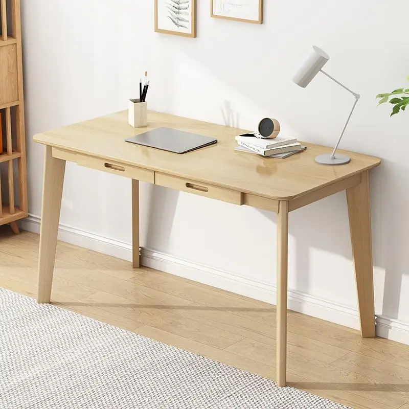 80/100/120cm Solid Wood Desk Computer Table Desk Student Household Bedroom Bedside Writing Workbench style solid wood desk office computer integrated table ebony furniture light luxury writing calligraphy and painting table