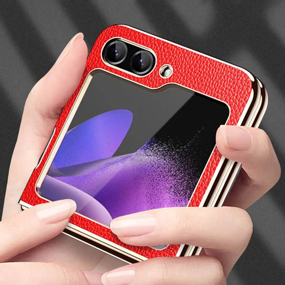

Чехол-книжка из натуральной кожи для Samsung Galaxy Z Flip5 Flip3 Flip4