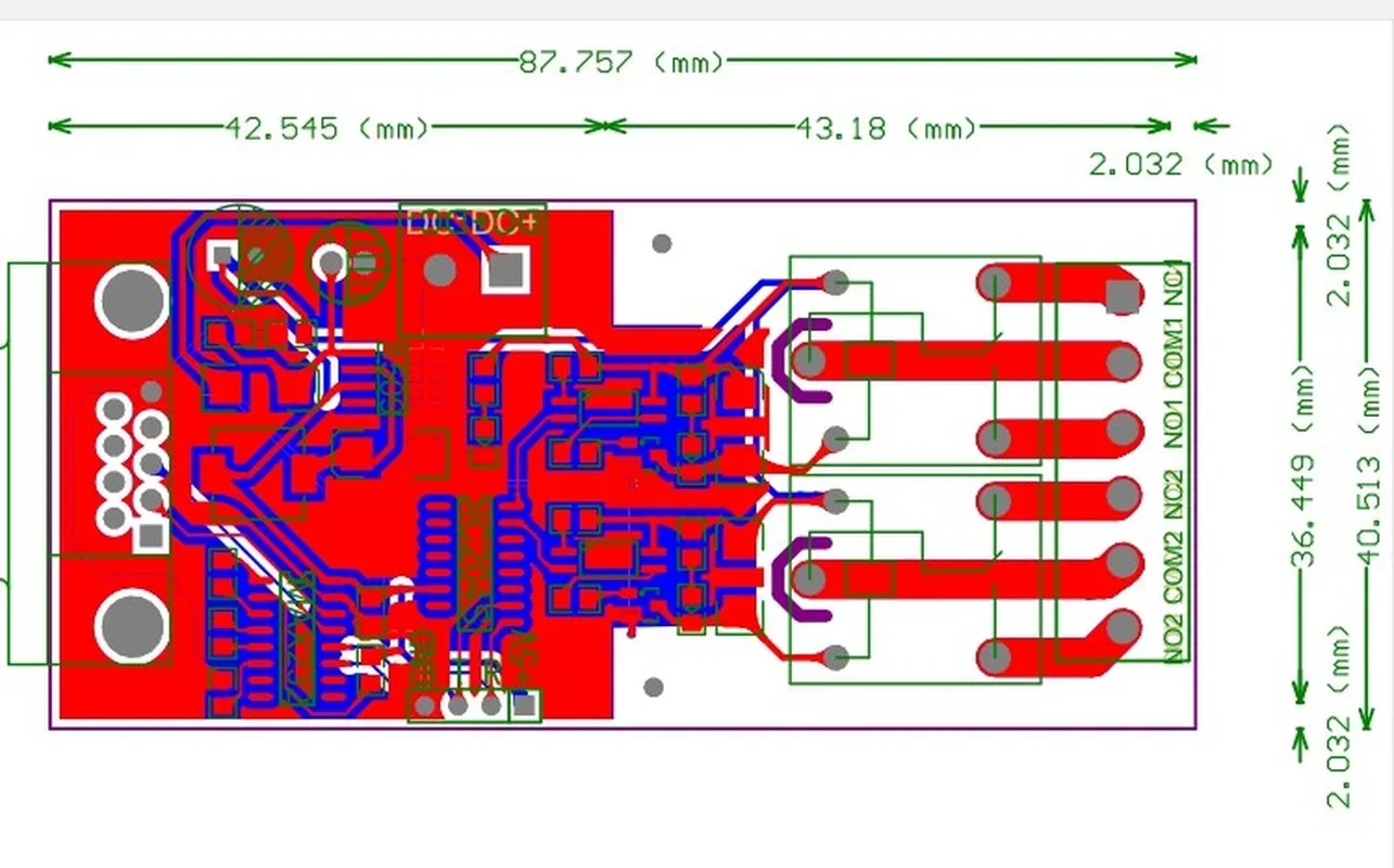 

YYE-2 Microcontroller Serial Communication Dual 2-way Relay Module Circuit Board Computer Control Switch PLC