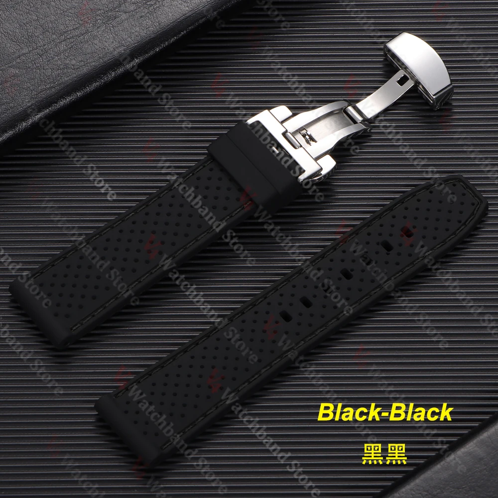 Waterproof Soft Rubber Strap 20mm 22mm Premium Silicone Watch Band Butterfly