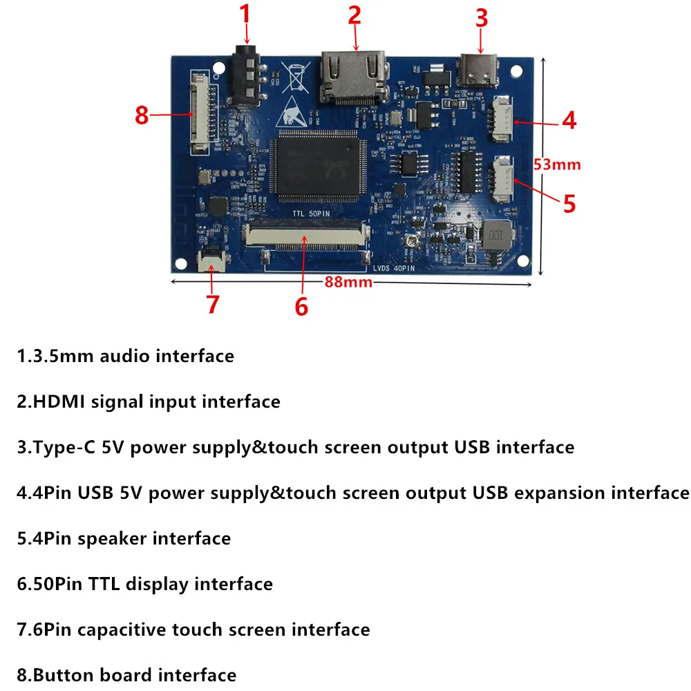   PC IPS LCD ÷ ȭ ̹,   Ÿ ġ ũ, HDMI ȣȯ , 7 ġ 1024*600