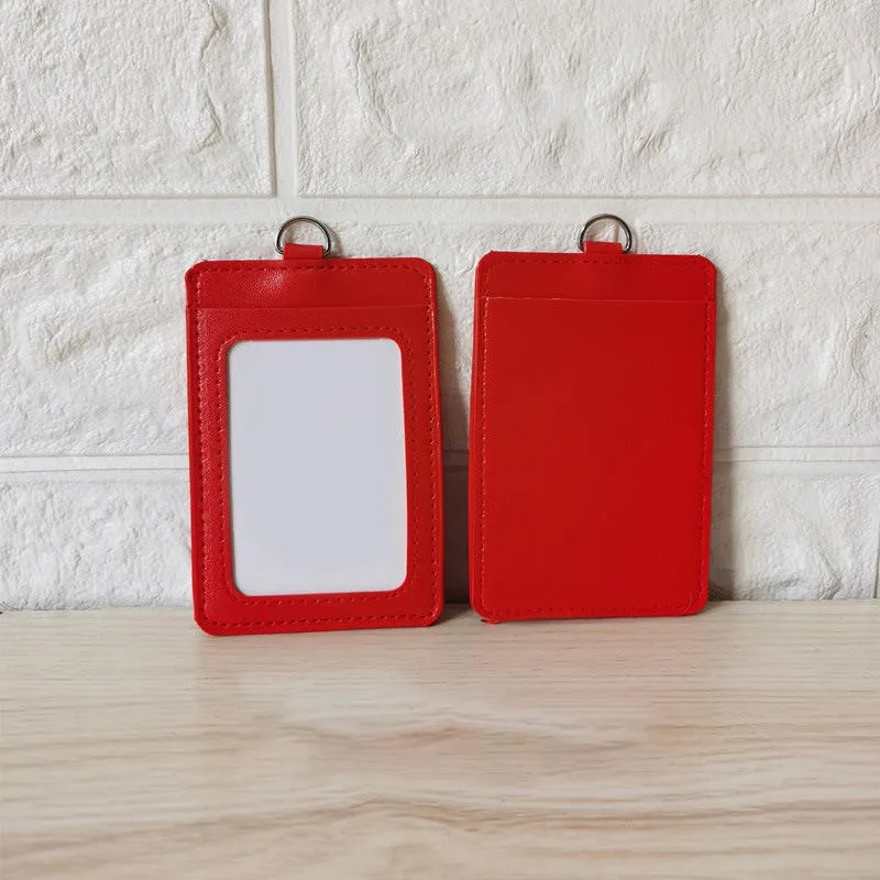 PU Leather ID Badge Case Double-Sided Work Identity Business Card Holder Employee Card Transparent Name Card Cover Credit Card