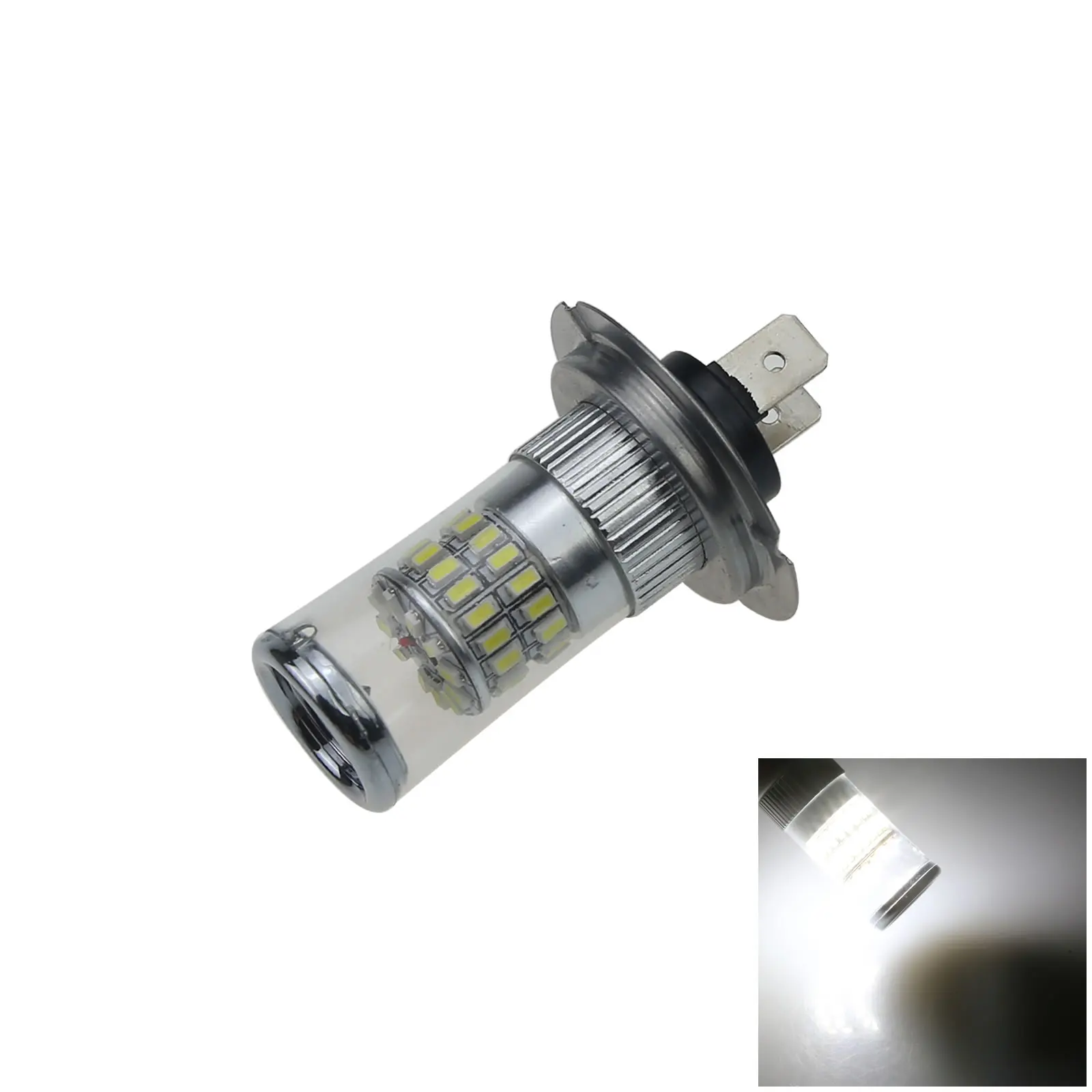 

1x белая Автомобильная внешняя фара H7, налобный фонарь, 48 излучателей, 4014 SMD, светодиодная лампа дневного света