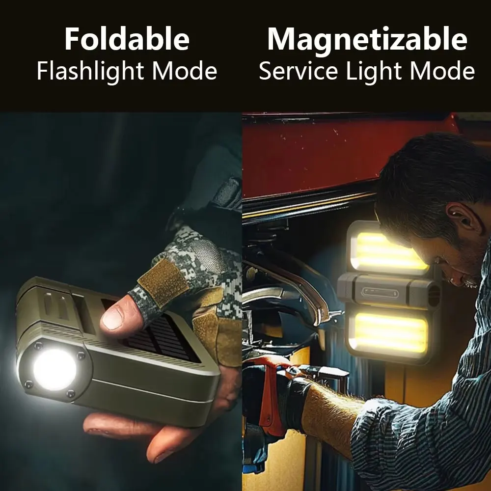 2000LM Rechargeable LED Camping Lantern – Magnetic Base, Solar Charging, Hook Design, Portable Emergency Tent Light 6