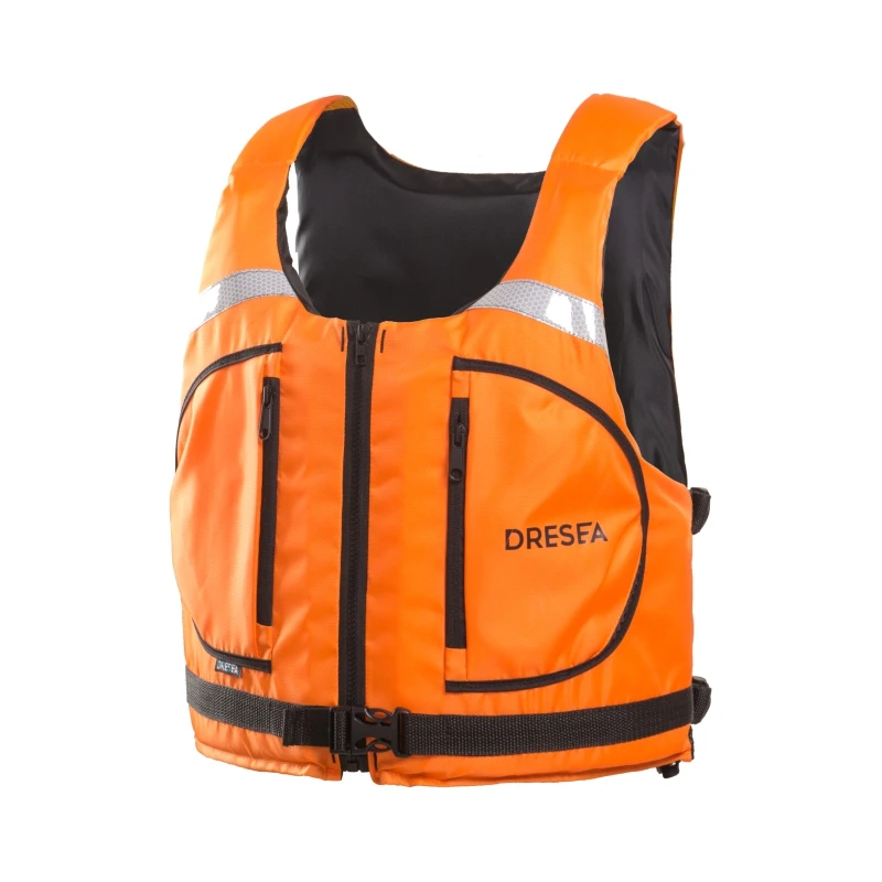Kayak Life Vest for Men Zippered Pockets Reflector Whistle Fishing Jacket Buoyancy Aids for Adults 120 kg
