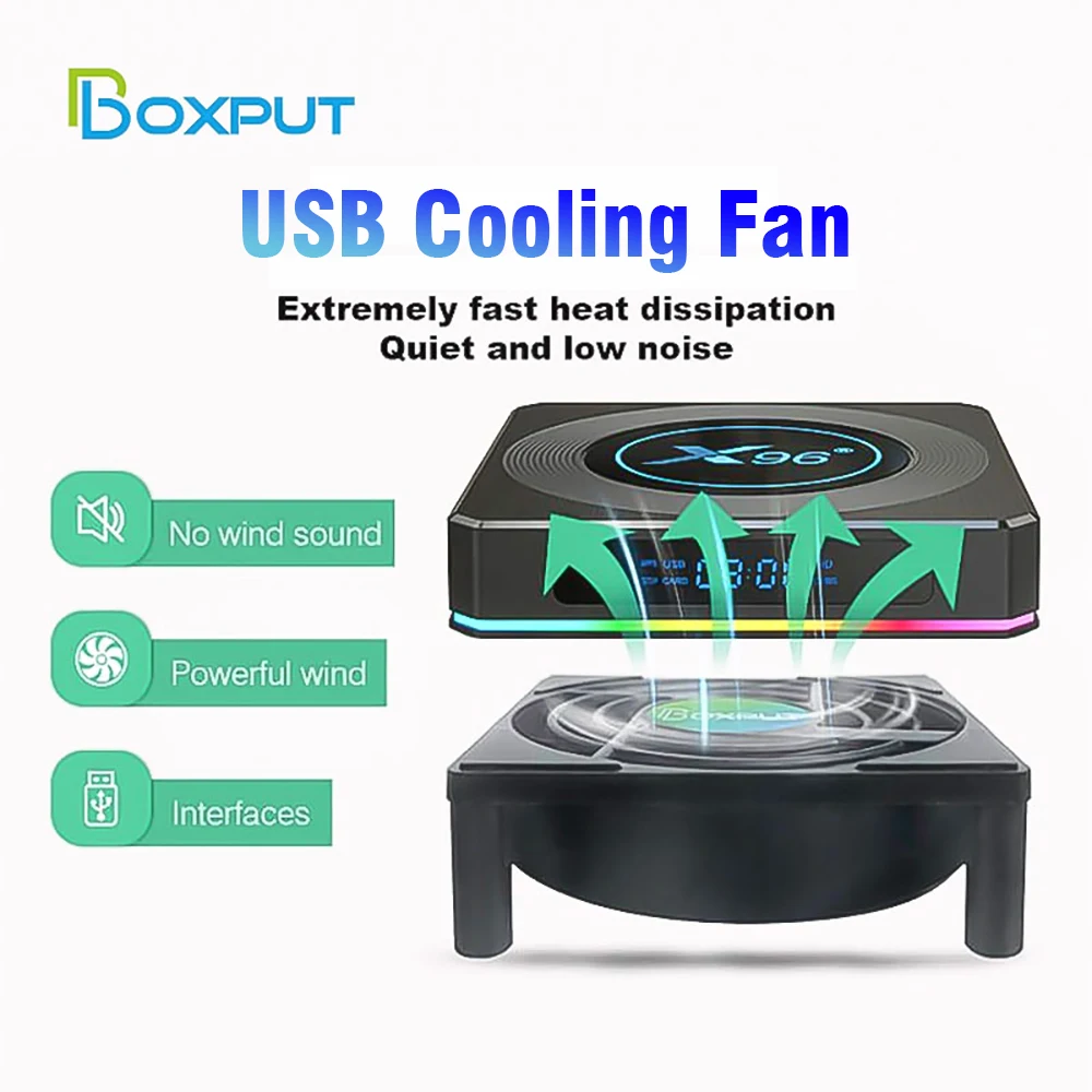 Ventola di Raffreddamento per Android TV Box, Router, Computer, Set-Top Box, Silenziosa, Wireless, Alimentazione USB, Mini Ventola Radiatore - Image 2