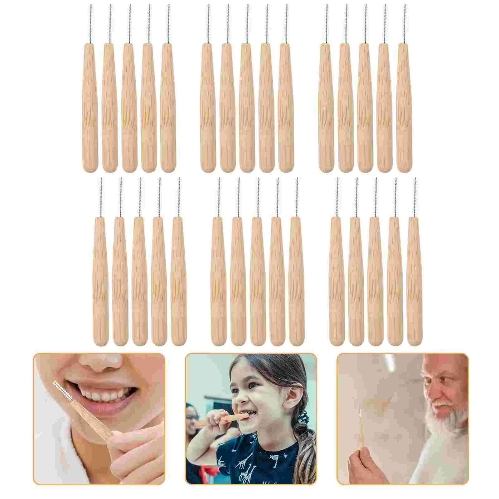 

Bamboo Cleaner Interdental Brush Braces Light Tooth Picks Flossers Dental Tooth Brush Teeth whitening tool