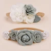 Popular Beautiful Spring Rose Blossoms Pink Purple Green Blue Handmade Nylon Headband for Girls Daily Matching with Party 2pcs 6