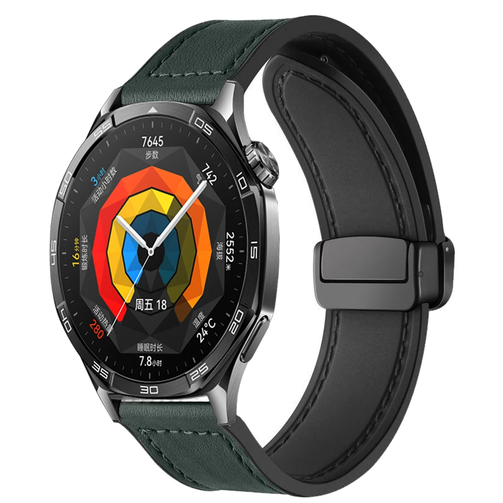 Premium Leather & Silicone Watch Strap - Universal 22mm/20mm