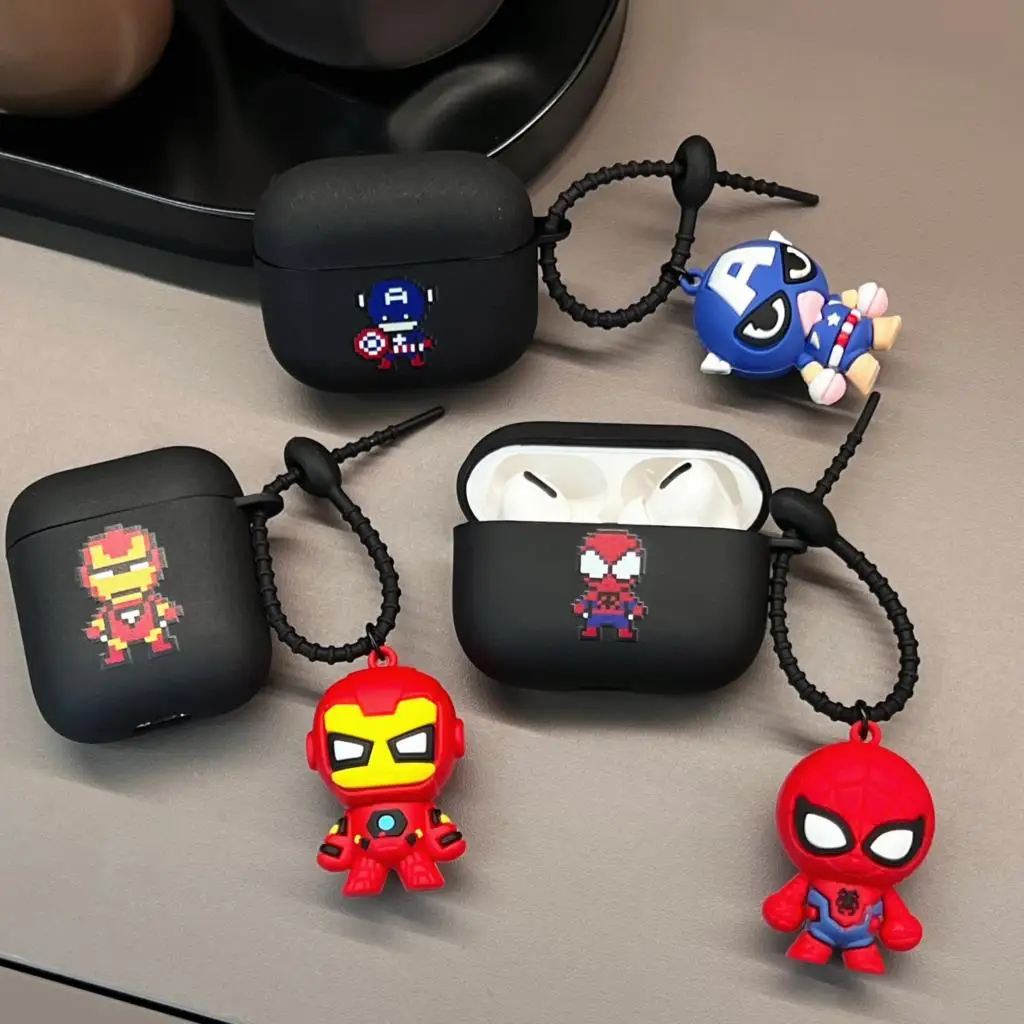 

Marvel 3D Pendant Earphone Protective Case For Apple Airpods 2 1 Pro 3rd Iron Spider-Man Wireless Bluetooth Headphone Cover Capa