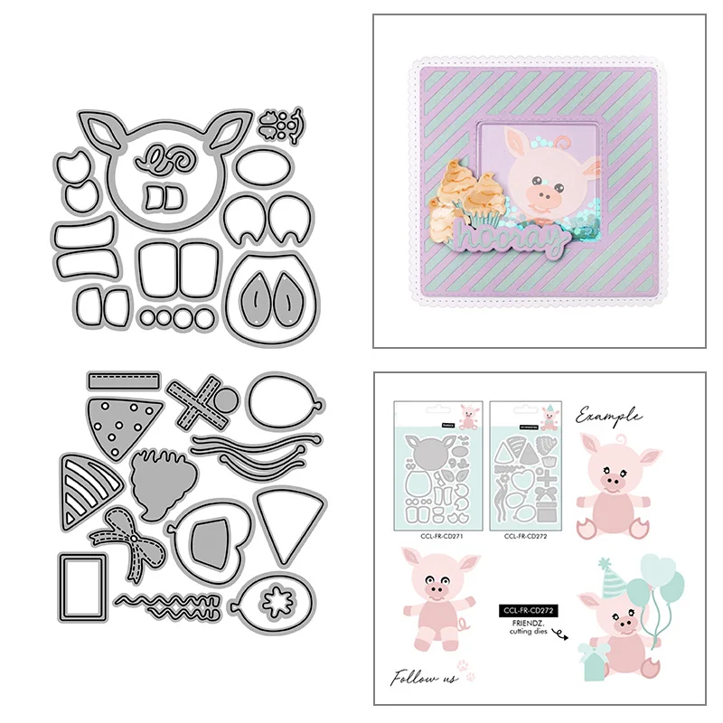 Party Pig Metal Cutting Dies for DIY Scrapbook Album Paper Card Decoration Crafts Embossing 2022 New Dies