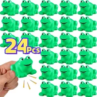 24 PCS Rubber Frogs, Squeak and Floating Green Frog ,Good Shower and Playing  Water Partner. 1
