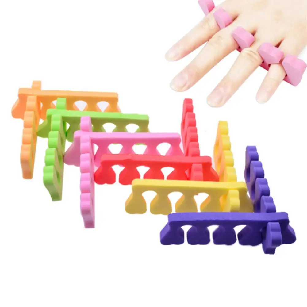 Random Color Soft Foam Sponge Toe Separators Finger Dividers Soft Sponge Finger Divider Spacer Nail Art Manicure Pedicure Tools
