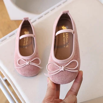 Spring Kids Ballet Flats for Girls with Cute Bowtie and Colorful Options Non-Slip Soft Sole Toddler Dance Practice Flats Elegant 1
