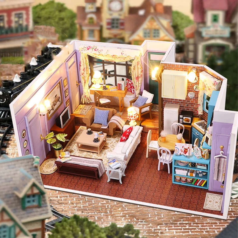 Set Mobile TV E TV In Miniatura 1:12 Per Casa Delle Bambole – 3 Pezzi In Legno, Accessori Soggiorno