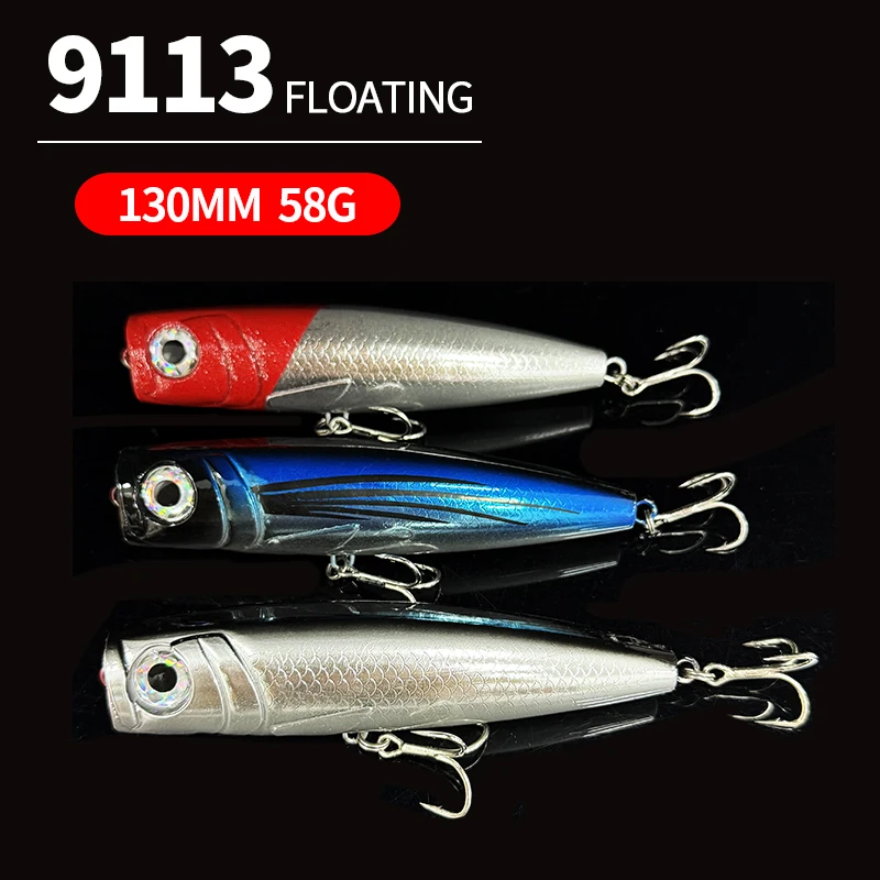 Leurre De Pêche Popper Bois 180mm/120g - Gros Gibier Eau Salée - Flottant Neuf