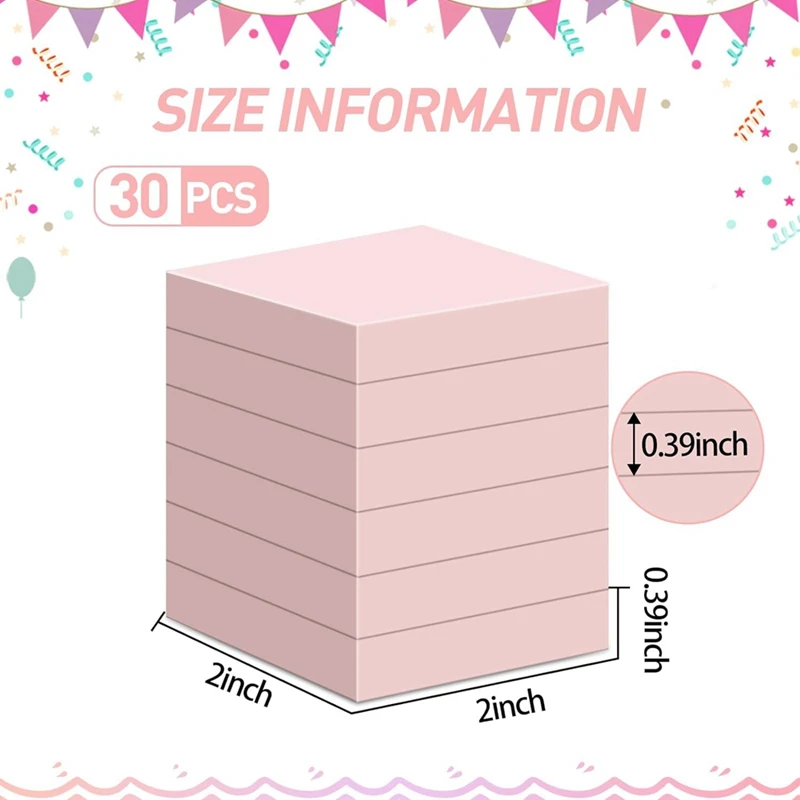 30Pcs Pink Rubber Carving Blocks 2 X 2Inch Rubber Stamp Carving Blocks Soft Linoleum Block For Stamp Craft