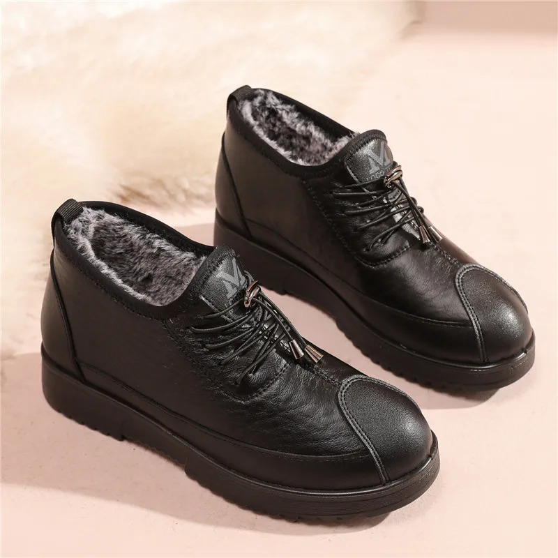 Women Boots Waterproof Casual Plus Velvet Warm Soft Bottom Snow Boots Female No-Slip Outdoor Ankle Booties Women's Cotton Shoes