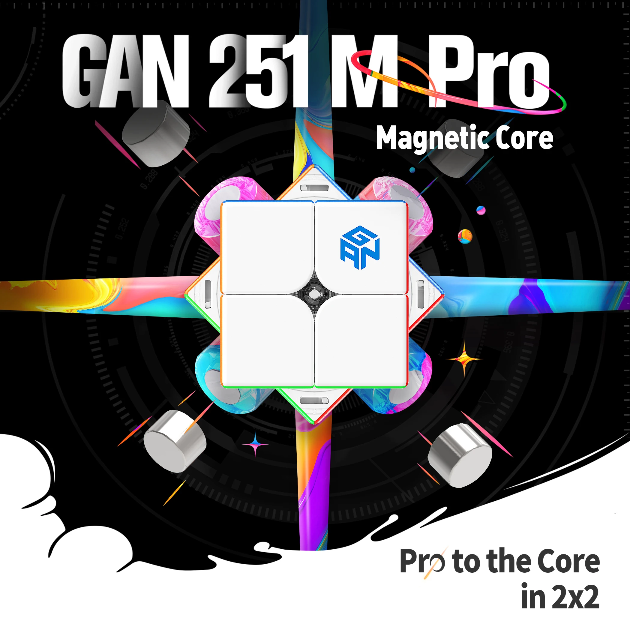 [Picube] GAN 251 M Pro 2x2 자기 속도 큐브 전문 GAN 큐브 251 M AIR Gan 251 Leap Cubo 퍼즐 GAN 249 V2 스트레스 장난감