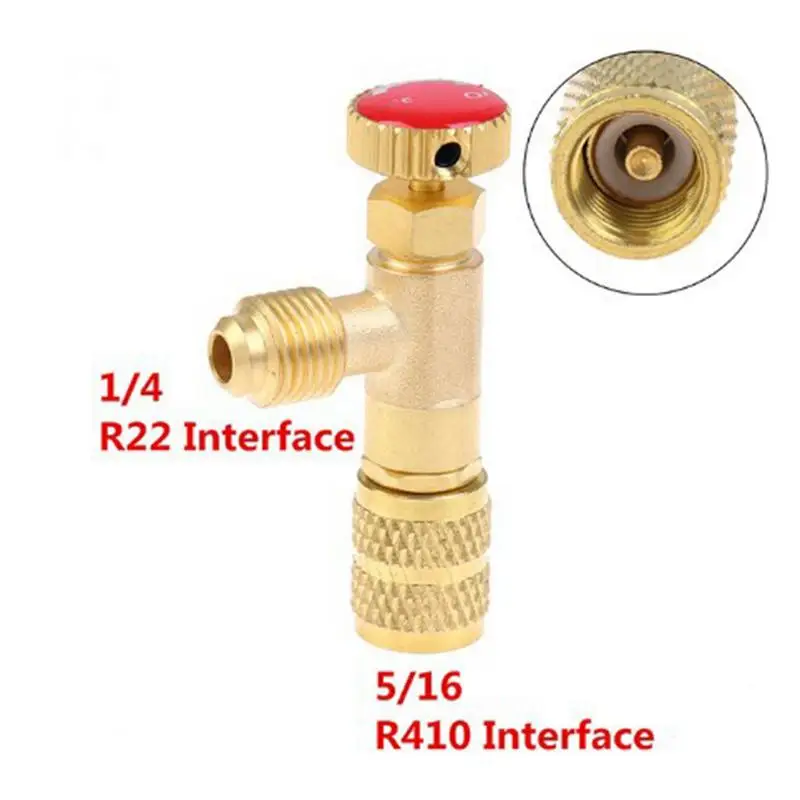 Brass Filling Safety Valve Air Conditioning Tool Charging Hoses For Refrigerant R410A R22 Tools And Equipment Refrigerant images - 6