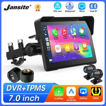 Display LCD impermeabile IPX7 di navigazione GPS per moto portatile da 7 pollici per carplay wireless Android supporto automatico DVR TPMS