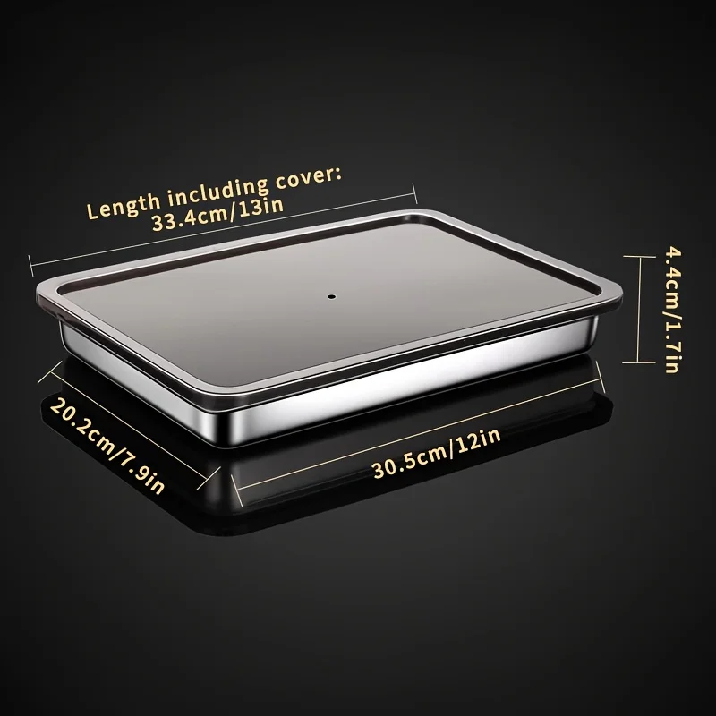 Refrigerator Bins, Food Grade 304 Stainless Steel Dumpling Fresh-keeping Box, Stackable Special Sealed Fresh-keeping Box, For W