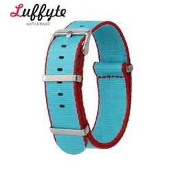 Colorful Nylon Wrist Strap for Men and Women - Fashionable and Comfortable Replacement Sport Band (Light Blue - Red)