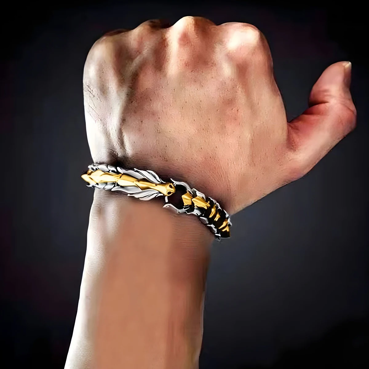 Men's Viking Dragon Bangle Bracelet 20CM 3 Color