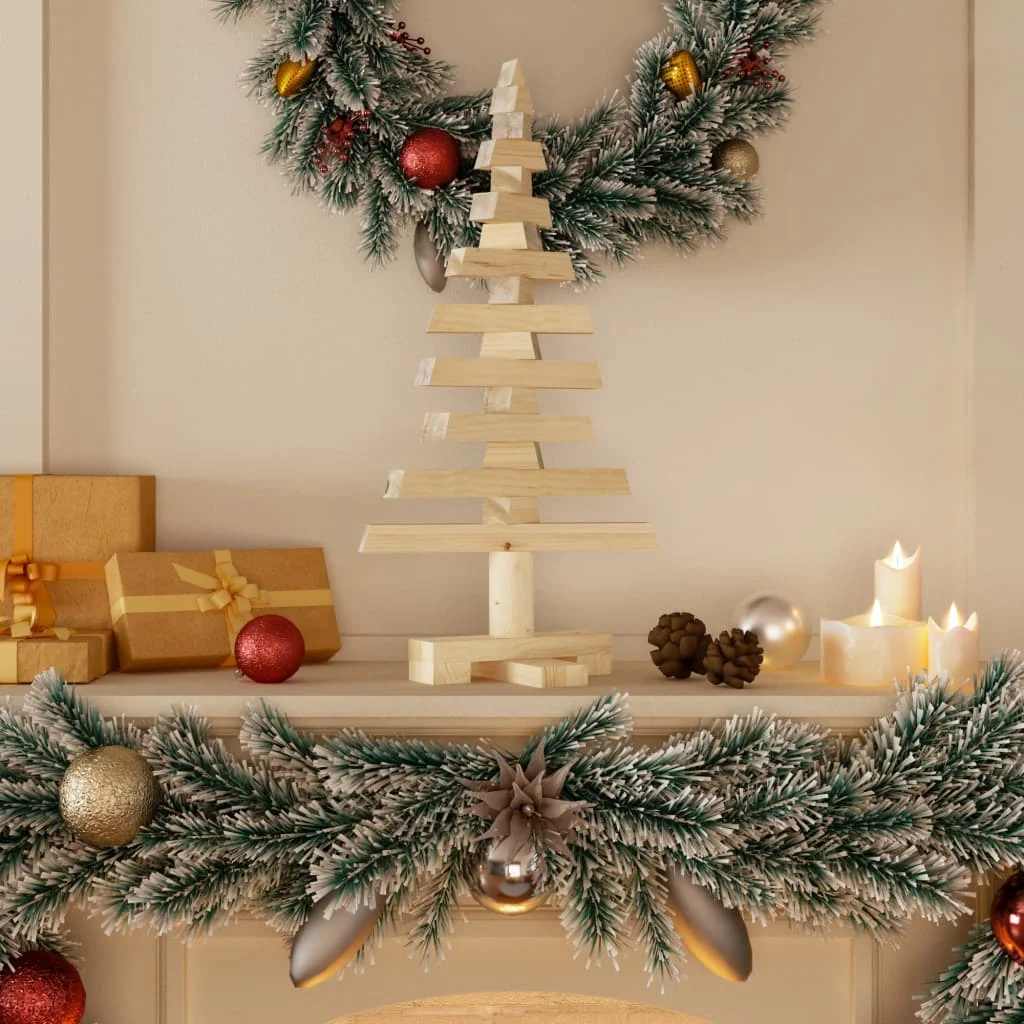 Albero Di Natale In Legno Per La Decorazione 60 Cm In Legno Massello Di Pino