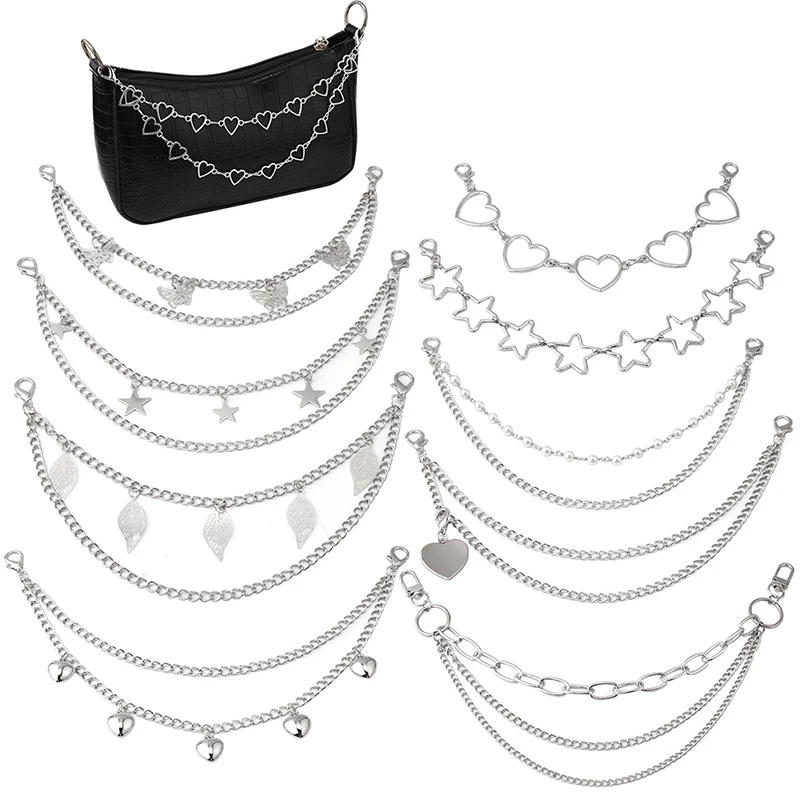 Shoulder Bag Chain Straps Multi-layer Metal Chain DIY Personality Butterfly Heart Star Pendant Accessories