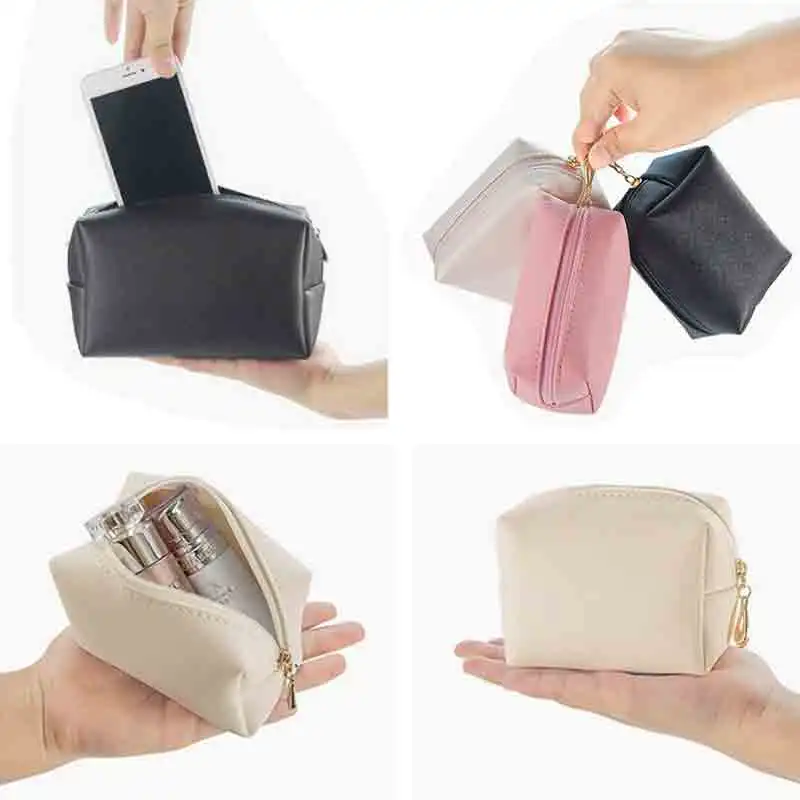 

Mini Makeup Bag for Purse PU Cosmetic Bag Waterproof Toiletry Bag Traveling Makeup Bag Lipstick Cosmetic Pouch