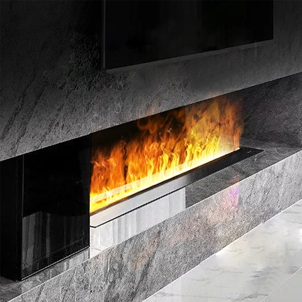 Modern 3d Flame Water Vapor Fireplace Humidifier High-power Indoor Embedded Mute Water Mist Electric Fireplace