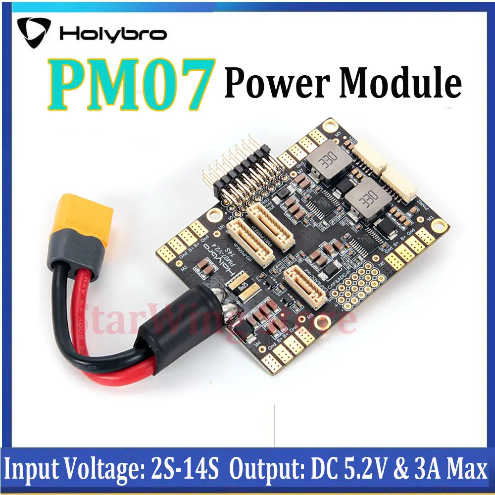 

HolyBro PM07 Power Management PM Module W/ 5V UBEC 2 ~ 12s LiPo Output for Pixhawk 4 PX4 Flight Controller RC FPV Racing Drone