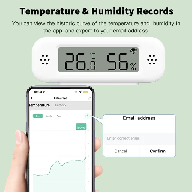 Tuya WiFi Zigbee Mini Temperature Humidity Sensor For Smart Home Automation Hygrometer APP Remote Work with ZHA Yandex Alexa 3
