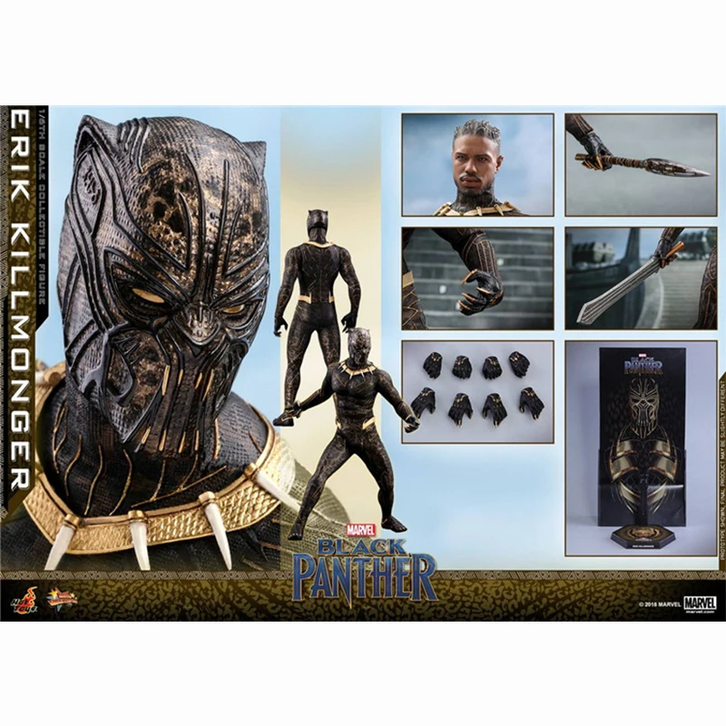 

Original Hottoys HT 1/6 Erik Killmonger NJadaka Black Panther MMS471 Marvel Anime Action Figures Collection Model Toys