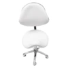 Rolling Saddle Stool Work Chair Height Adjustable  with Wheels +Backrest Heavy Duty 2