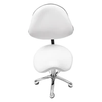 Rolling Saddle Stool Work Chair Height Adjustable  with Wheels +Backrest Heavy Duty 2