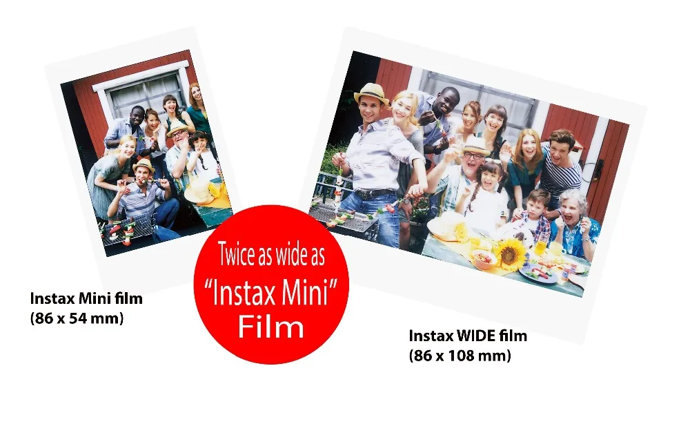 10-200 Sheet Fujifilm Instax WIDE 210 200 300 100 500AF Instant Film Camera Instax Mini 5 Inch Wide Film Photo Paper Genuine