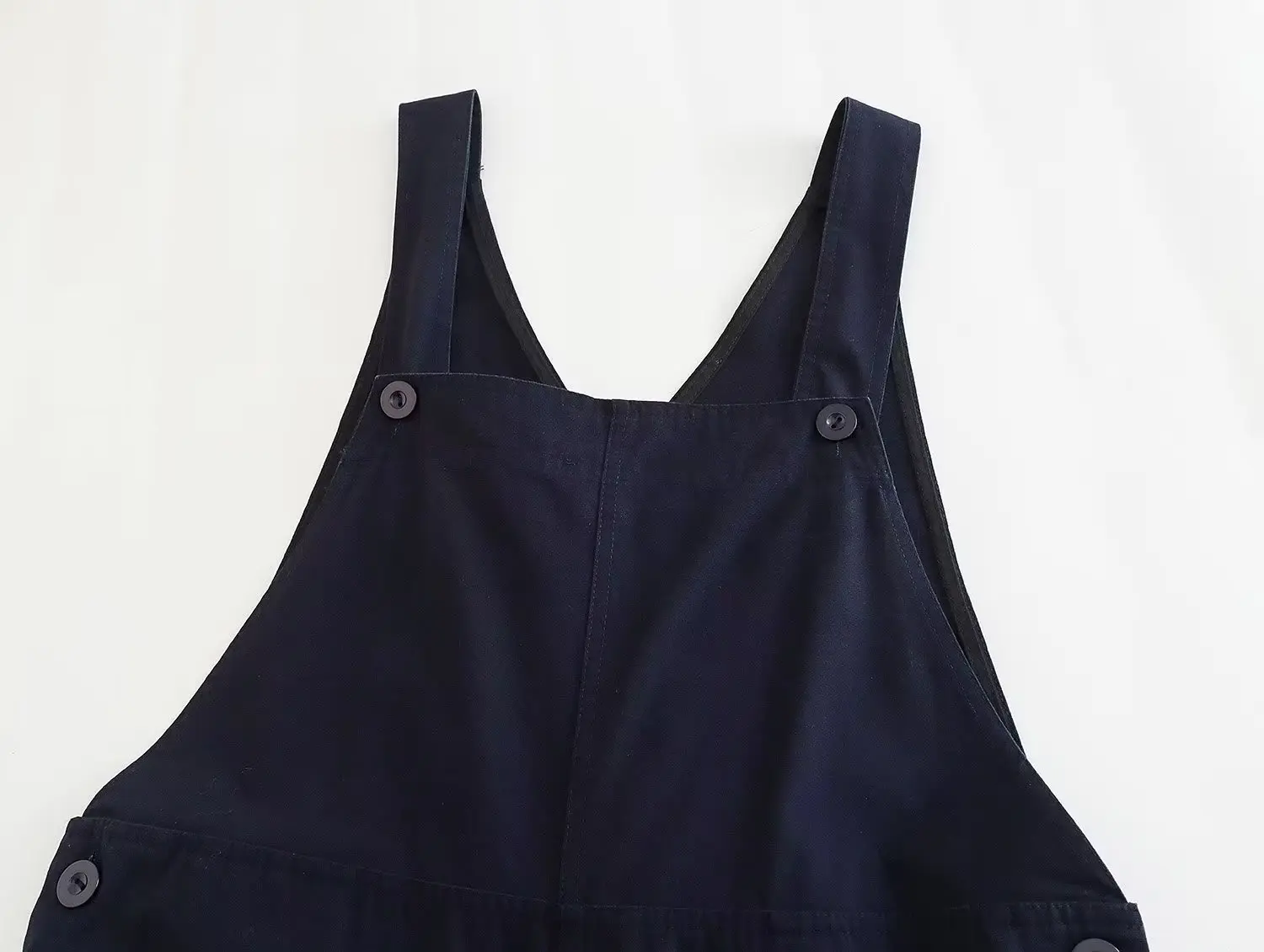 Withered Ins Blogger High Street Retro Fashion Navy Blue Washed Cotton Overalls Jumpsuit Women Loose Cargo Pants Ladies