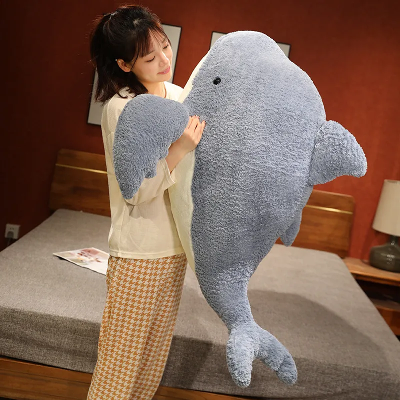 

30-75cm New Kawaii Dolphin Plush Toy Stuffed Soft Animal Pillow Blue Fish Dolls for Children Girls Sleeping Cushion Lovely Gift