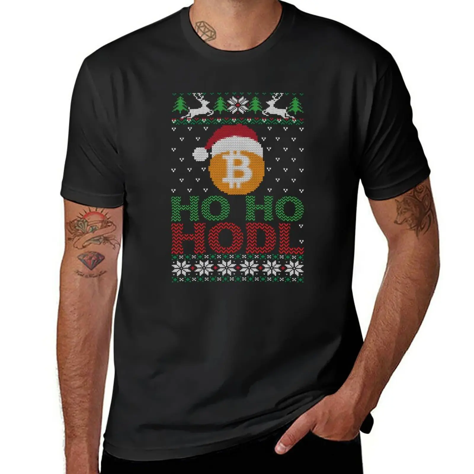 

Funny Bitcoin Ho Ho Hodl Ugly Christmas Sweater BTC Xmas Sweatshirt T-Shirt kawaii clothes t shirts men