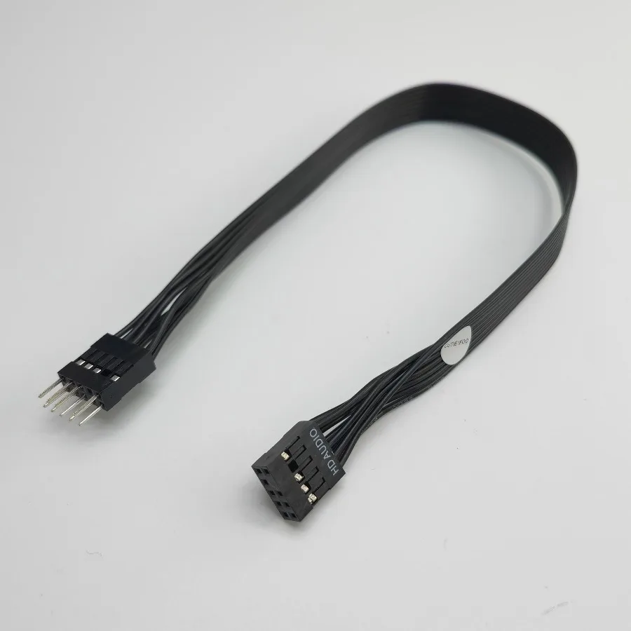 HD 오디오 마더보드 익스텐션 케이블, 수-암 24AWG 와이어, 컴퓨터 메인보드 호스트 케이스 섀시 전면 패널용, 9 핀 AC97