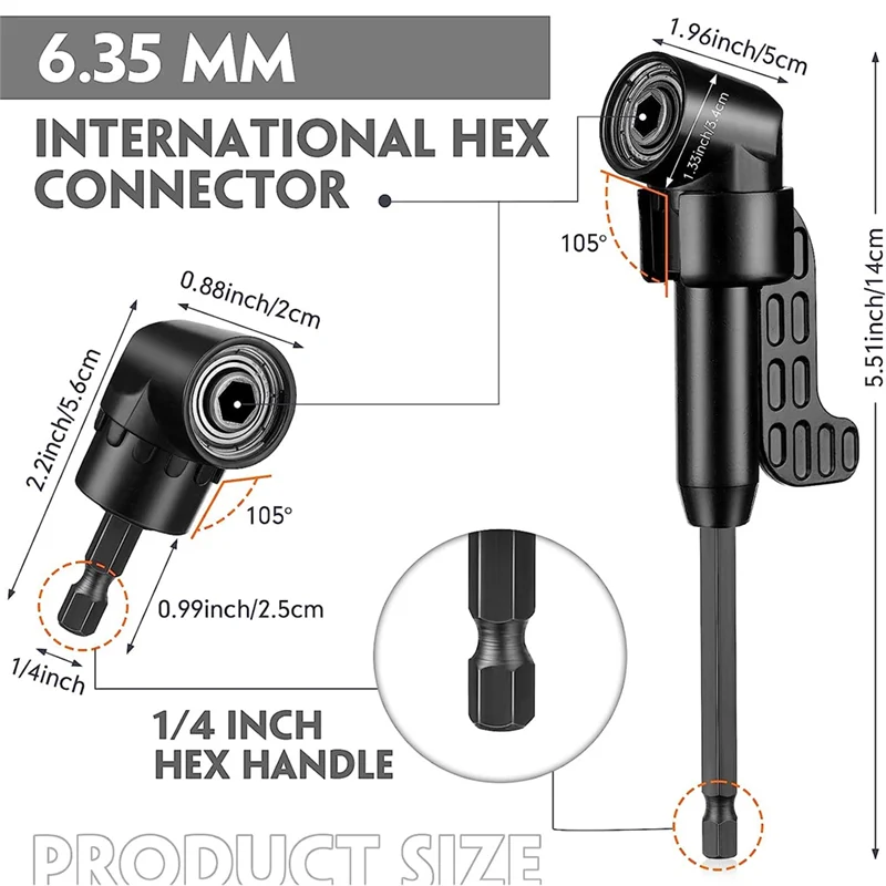 Flexible Drill Bit Extension Set with Right Angle Adapters