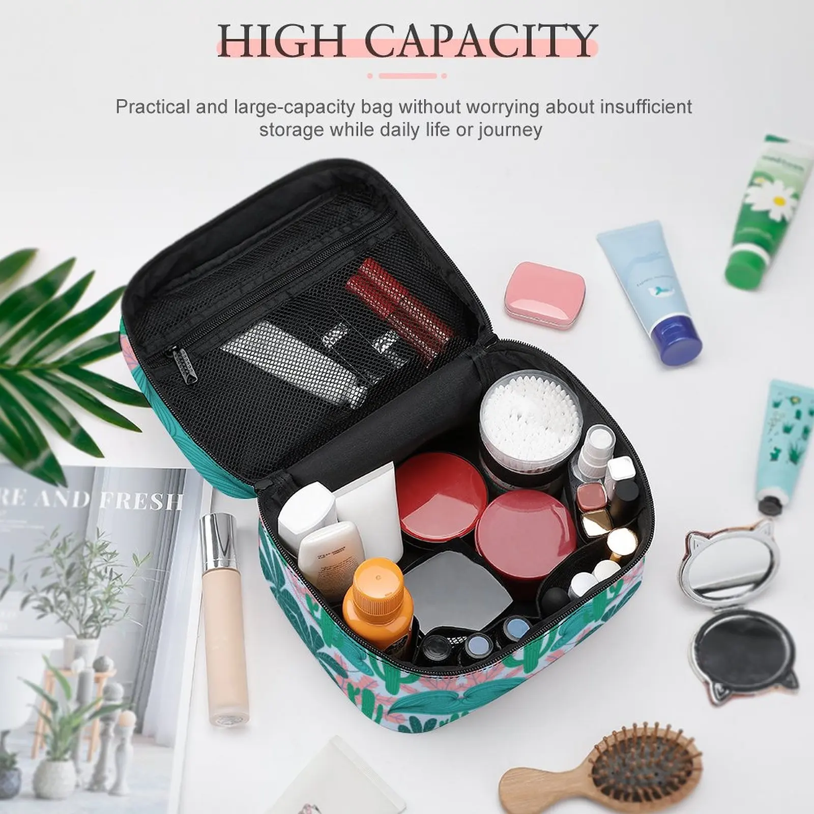 Customized Pattern Makeup Bag Outdoor Travel Makeup Bag Women Multifunction Cosmetic Bag Girl Outdoor Waterproof Make Up Case
