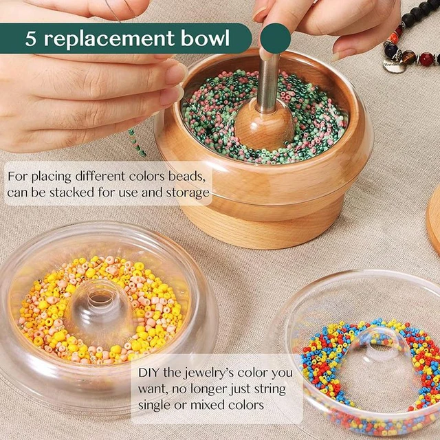 Wooden Bead Spinner Bowl DIY Making Bead Spinner Kit for Jewelry