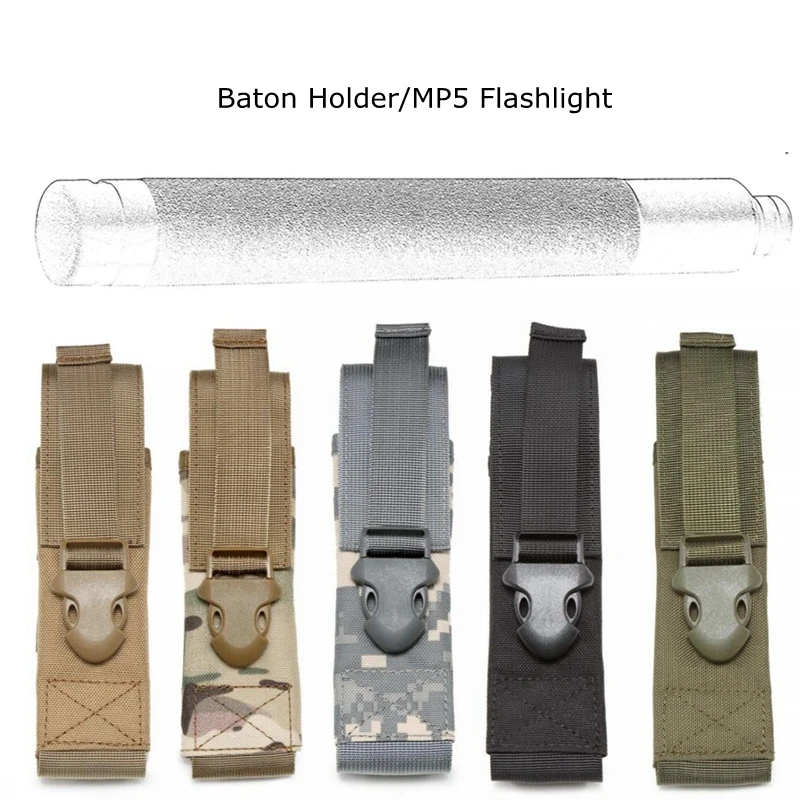 

Tactical MP5 Molle Pouch Bat Stand Expandable Bat Outdoor Hunting Military Molle Flashlight Set Military EDC Tool Waistpack