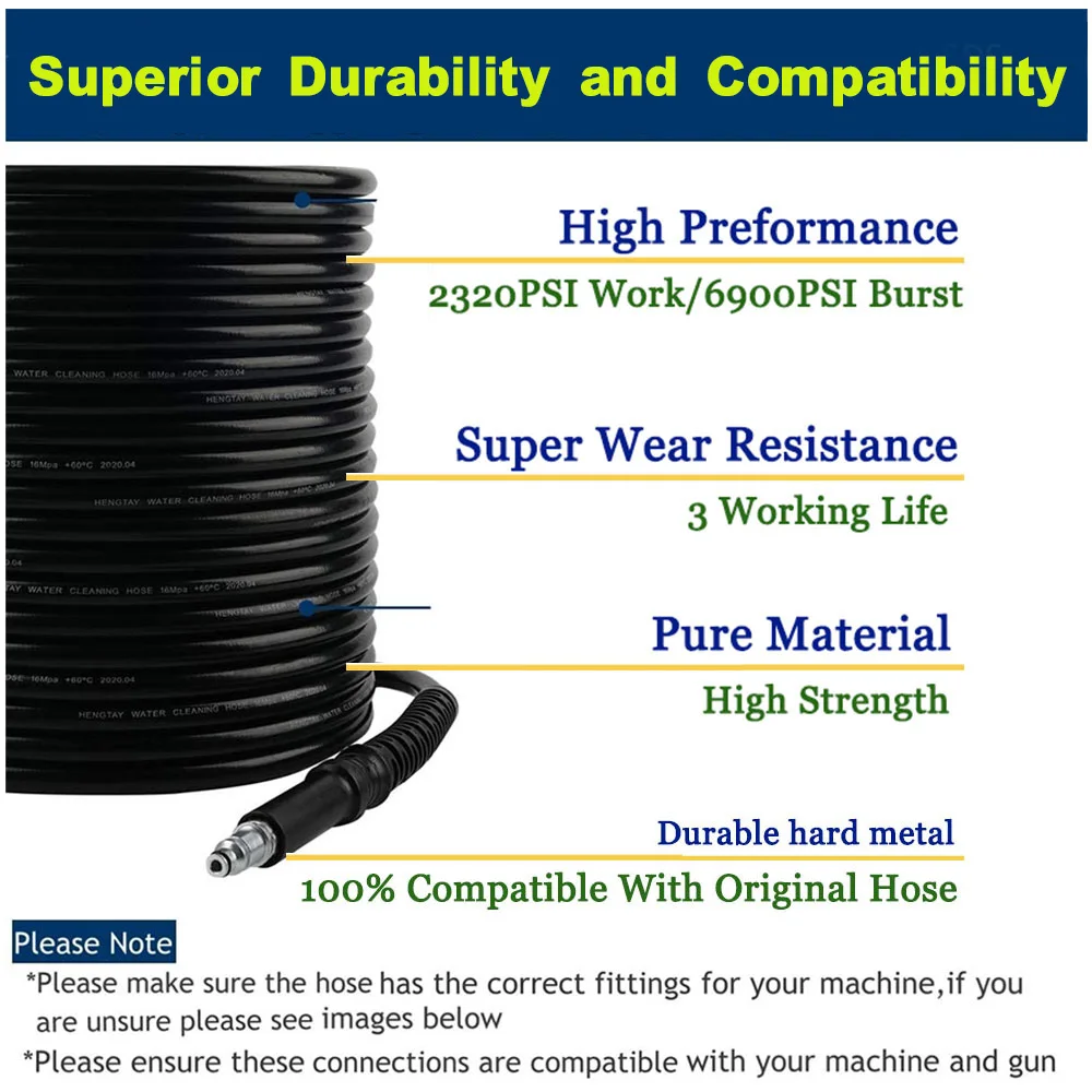 For STIHL Gerni Nilfisk Hose Extension High Pressure Water Cleaning Hose Pipe Cord Pressure Washer Hose Car washer Water Hose 4